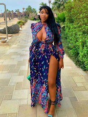 Open Bust Slit Maxi Dress