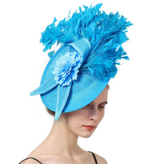 BLUE ELEGANT FEATHER FASCINATORS