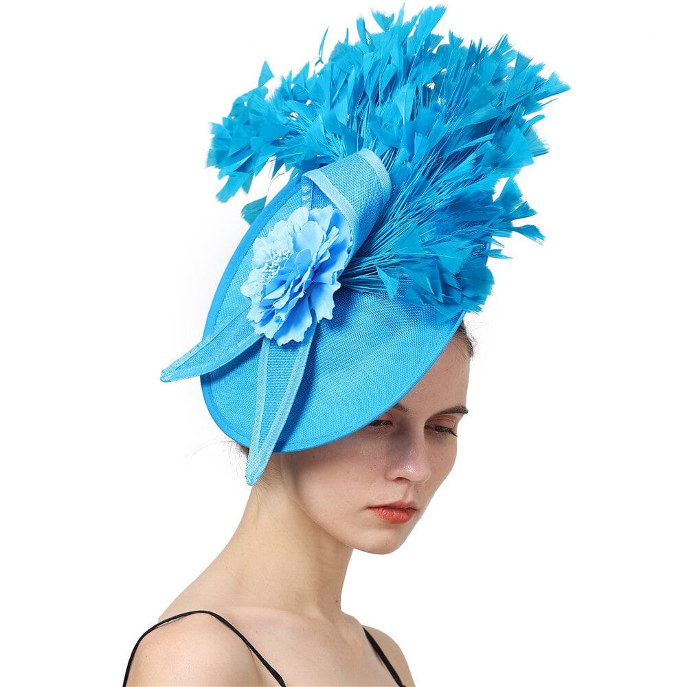 BLUE ELEGANT FEATHER FASCINATORS