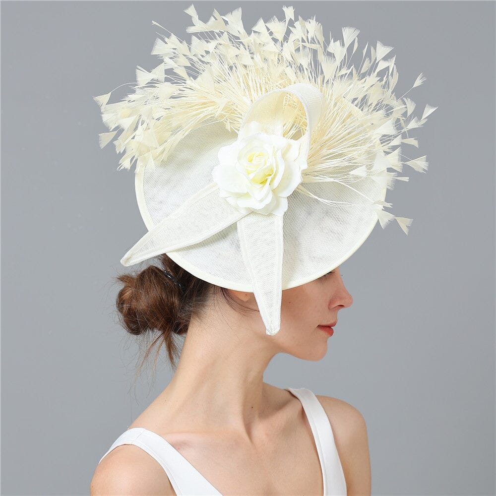 CREAM ELEGANT FEATHER FASCINATORS