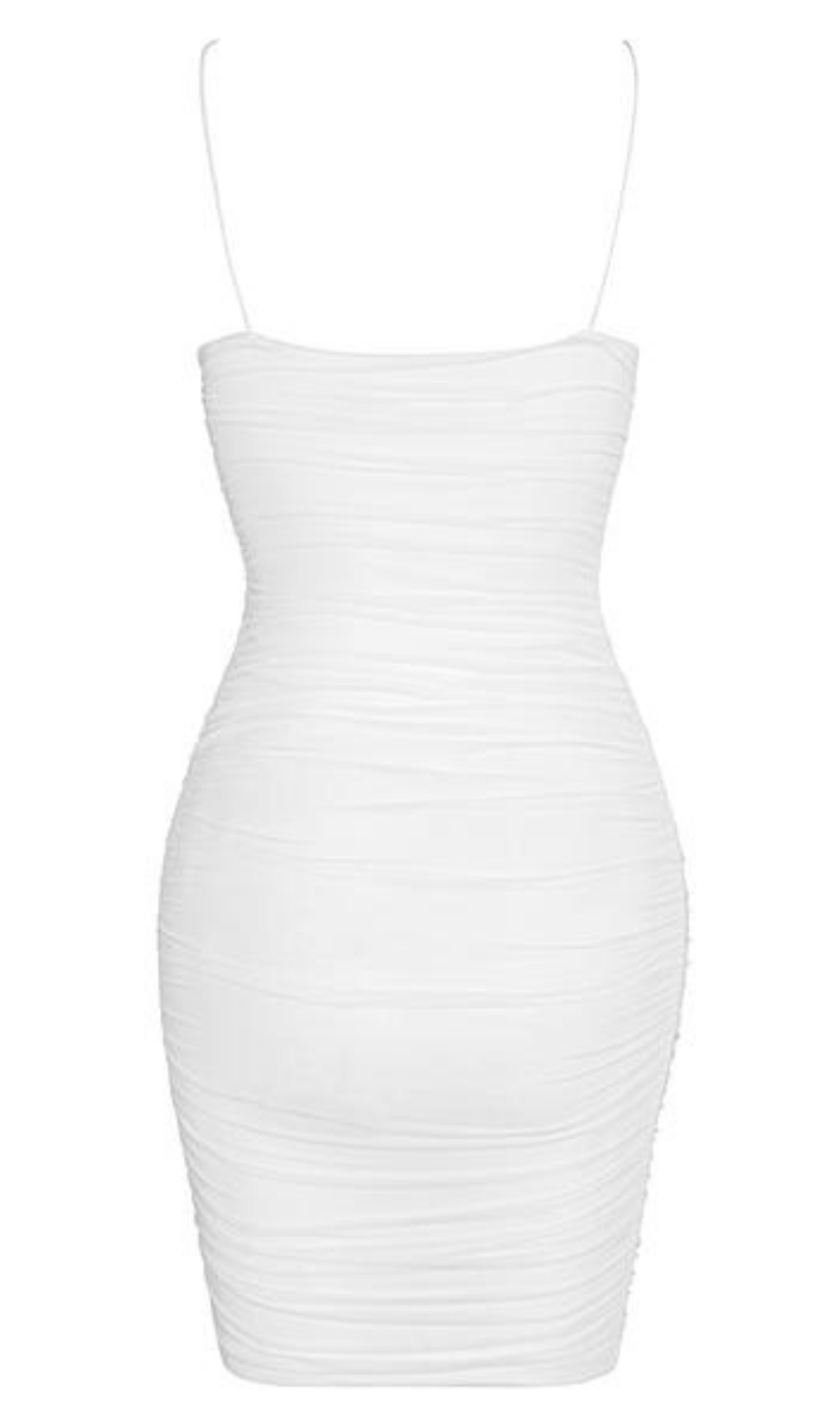 RUCHED MINI DRESS IN WHITE