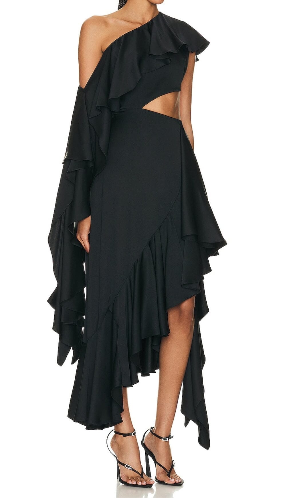 Long Asymmetrical Ruffles RUFFLES ASYMMETRICAL MAXI DRESS – Aesvs