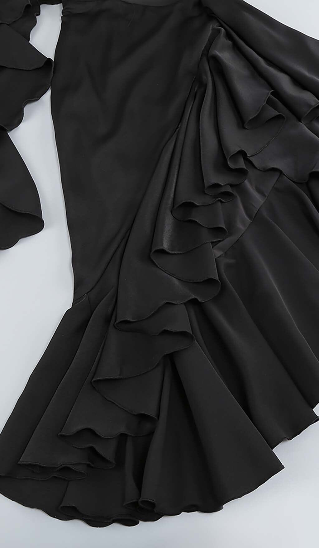 Long Asymmetrical Ruffles RUFFLES ASYMMETRICAL MAXI DRESS – Aesvs