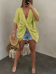 Loose Twist V-Neck Top