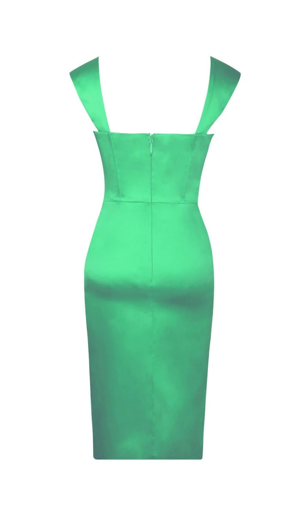 SATIN CORSET DRESS IN GREEN