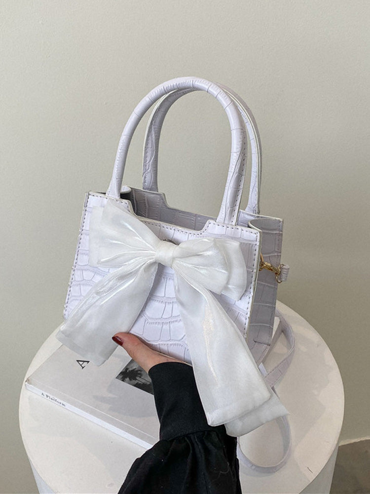 Bow Decor PU Square Bag