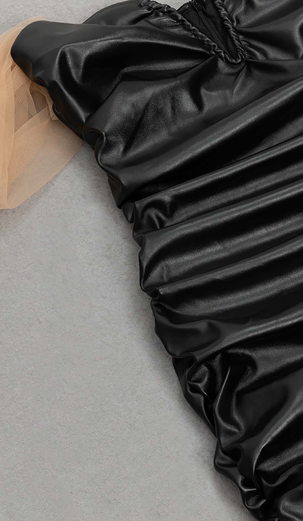 STRAPLESS LEATHER MINI DRESS IN BLACK – Aesvs