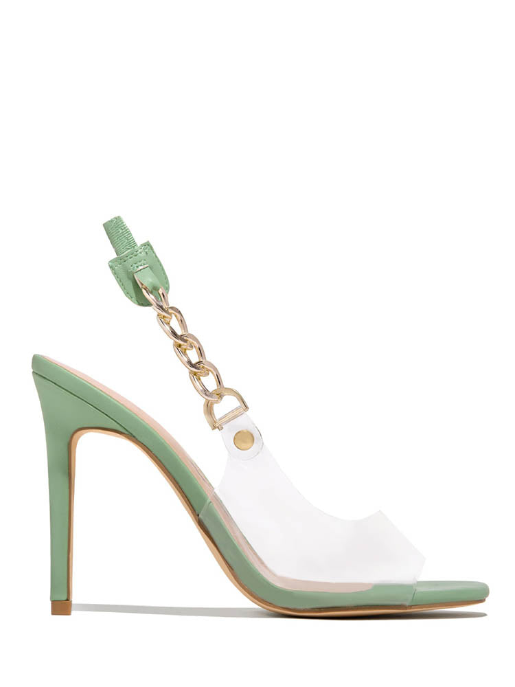 Clear Chain Slingback Heel