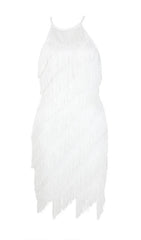 TASSELS MIDI DRESS IN WHITE