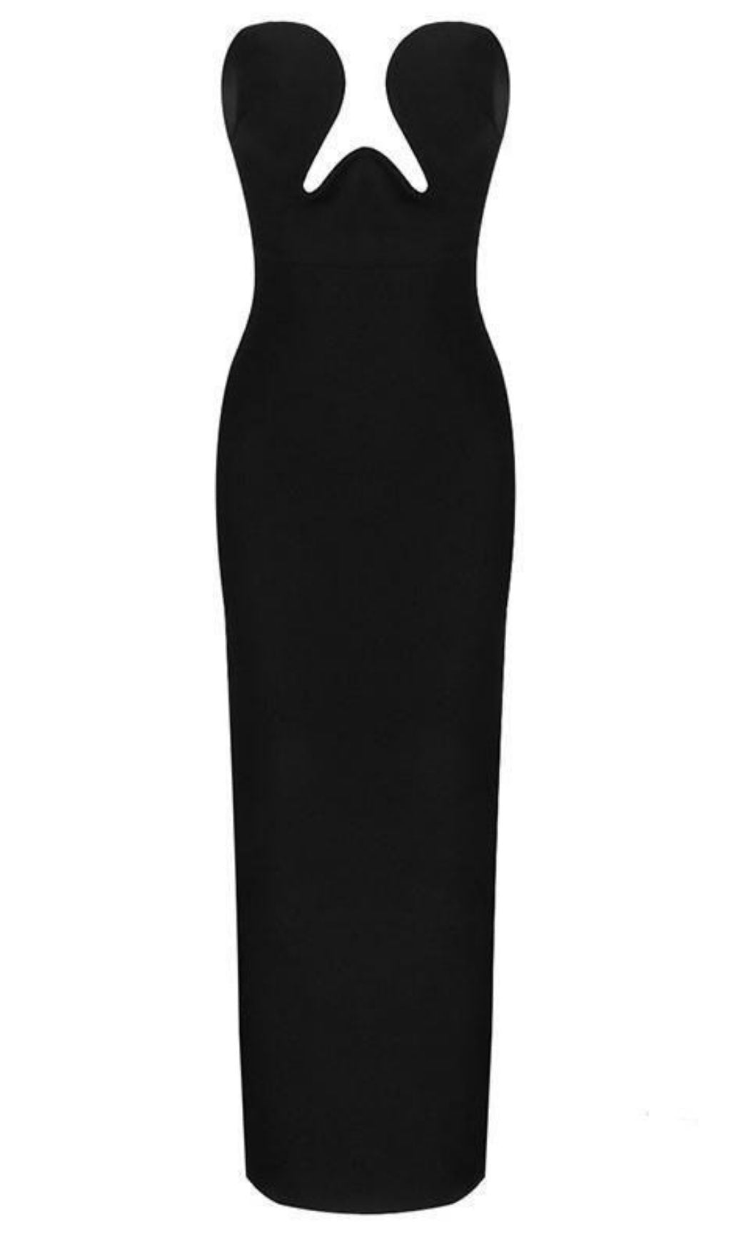 THEODORA BLACK MAXI BANDAGE DRESS