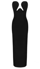 THEODORA BLACK MAXI BANDAGE DRESS