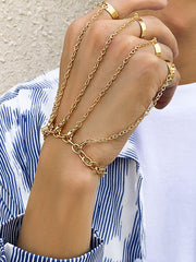 Men's Detachable Finger Ring Chain Bracelet