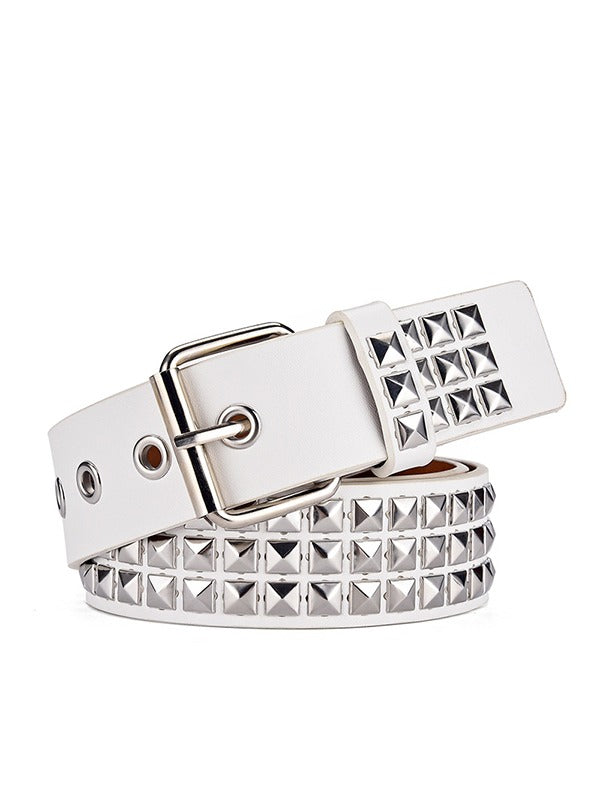 Metal Embellished Eyelet Buckle Belt