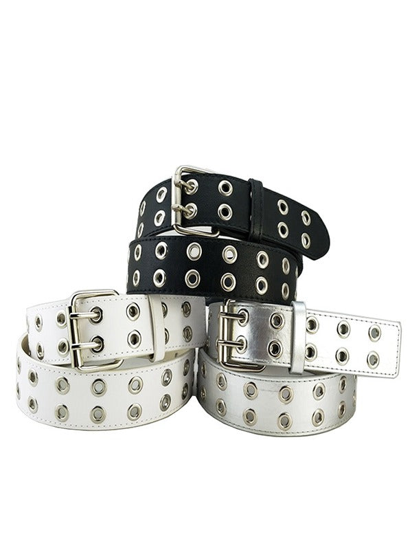 Metal Embellished Eyelet Buckle Belt