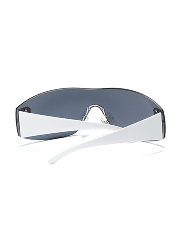 Metal Embellish Rimless Futuristic Sunglasses