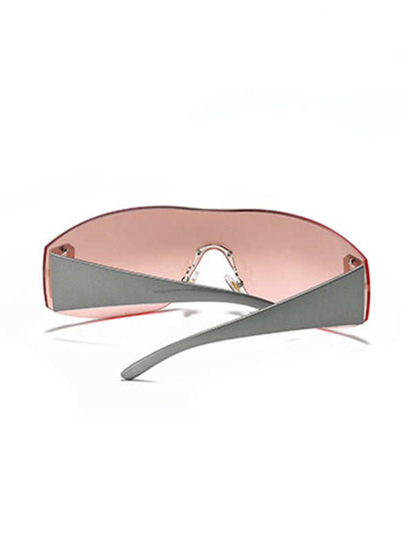 Metal Embellish Rimless Futuristic Sunglasses