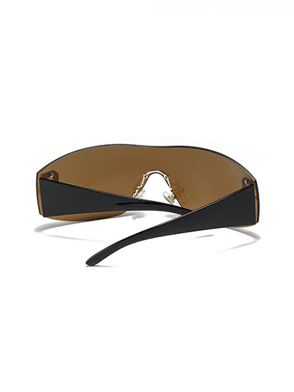 Metal Embellish Rimless Futuristic Sunglasses