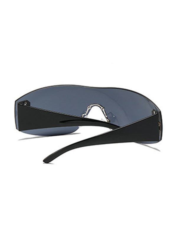 Metal Embellish Rimless Futuristic Sunglasses