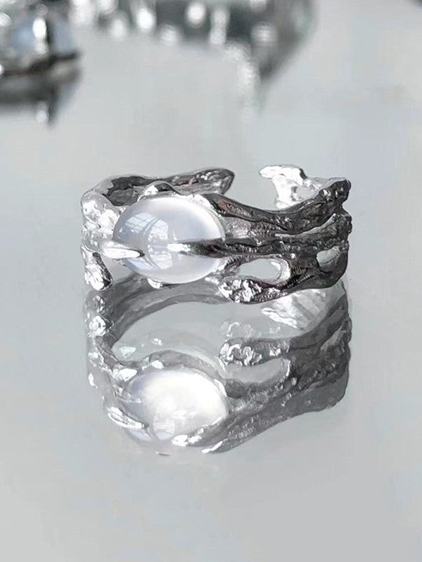 Opal Pendant Irregular Cuff Ring