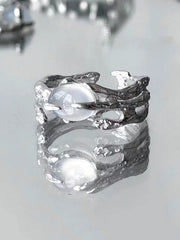 Opal Pendant Irregular Cuff Ring