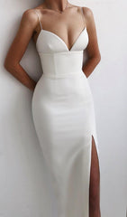 WHITE SWEETHEART NECKLINE BANDAGE DRESS