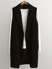 Bow Tie Waist Longline Belted Vest Coat
