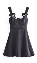 BANDAGE SLEEVELESS MINI DRESS IN BLACK