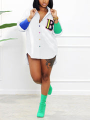 Letter B Colorful Buttons Shirt