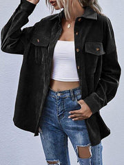 Corduroy Button-Front Overshirt