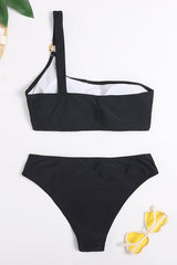 Solid Color Elegant One Shoulder Bikini (Clearance)