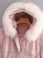 Drawstring Parka Coat