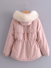 Drawstring Parka Coat