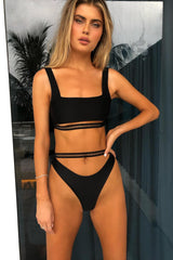 Black Cut Out Bikini Bottom