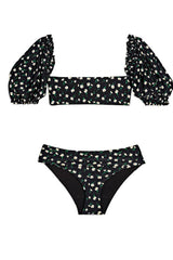 Daises Black Banded Bikini Bottom