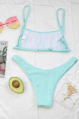 Mint Ribbed Bralette Bikini Top