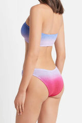 Multicolor Crinkle Ombre Bandeau Bikini Set