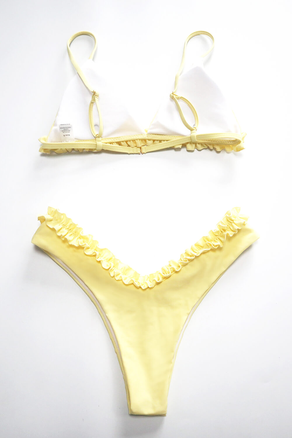 Triangle Ruffled High-Cut Bikini Set
