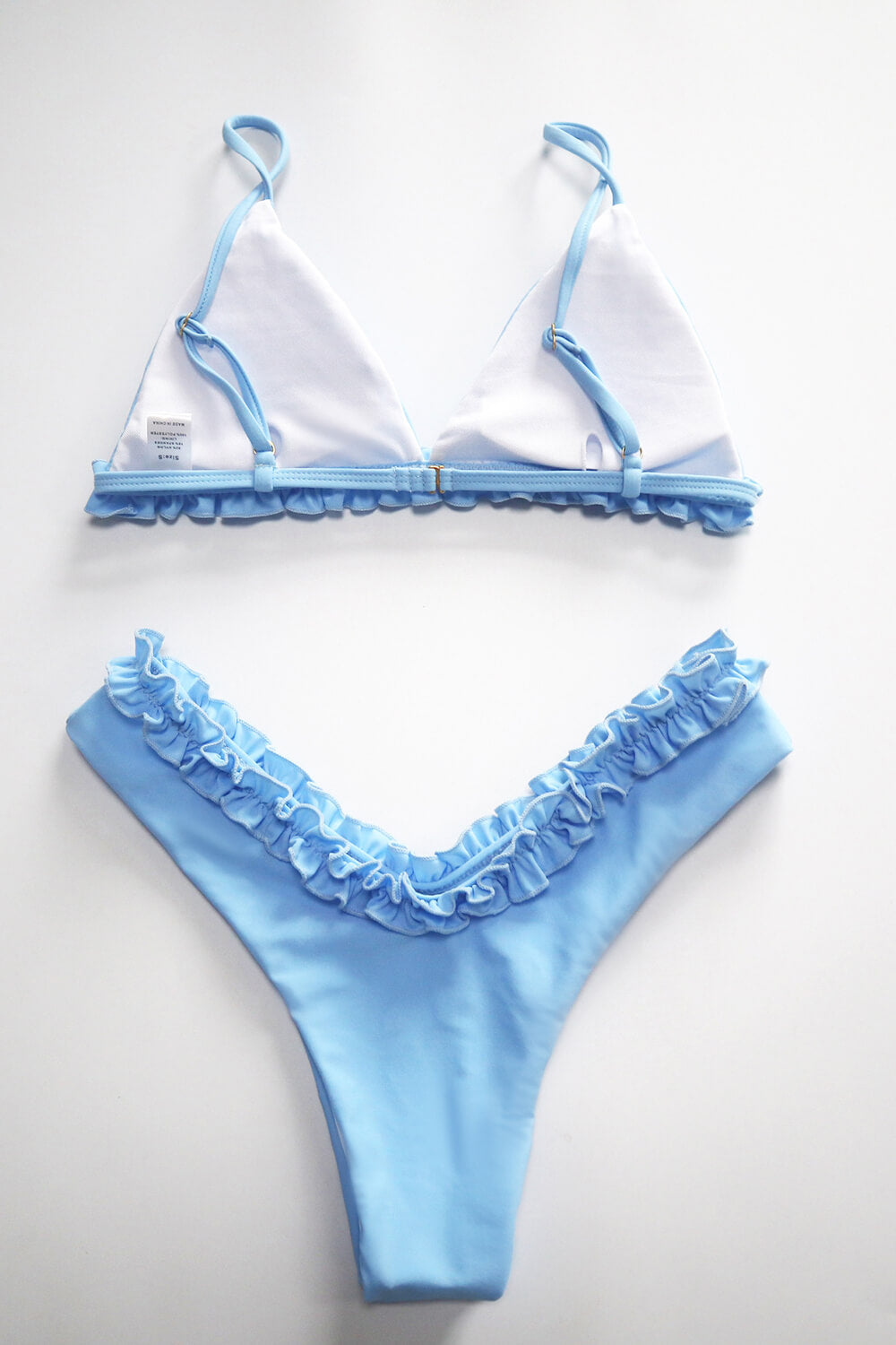 Triangle Ruffled High-Cut Bikini Set