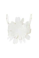 Floral-Shaped Bandeau High-Waisted Bikini Set - White