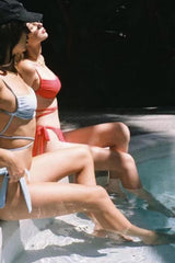 Strappy Tank Tie Side Bikini Set - Baby Blue