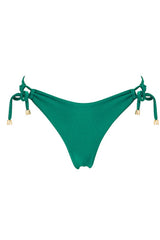 Drawstring Bralette Lace Up Tie Side Bikini Set - Green