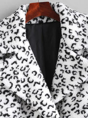 Leopard Lapel Teddy Coat