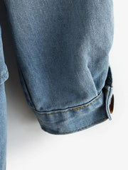 Longline Belted Pockets Denim Trench Coat