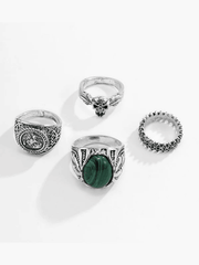 Men's 4pcs Vintage Silver Ring