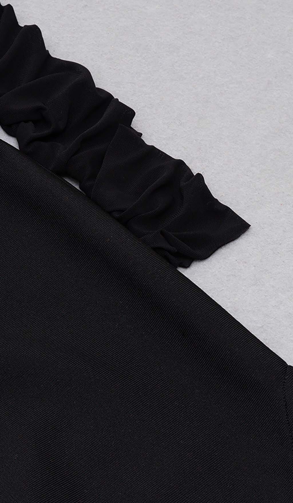 MESH ASYMMETRICAL MIDI DRESS IN BLACK – Aesvs
