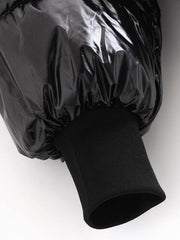 Number Patched Zip Up Puffer Jacket