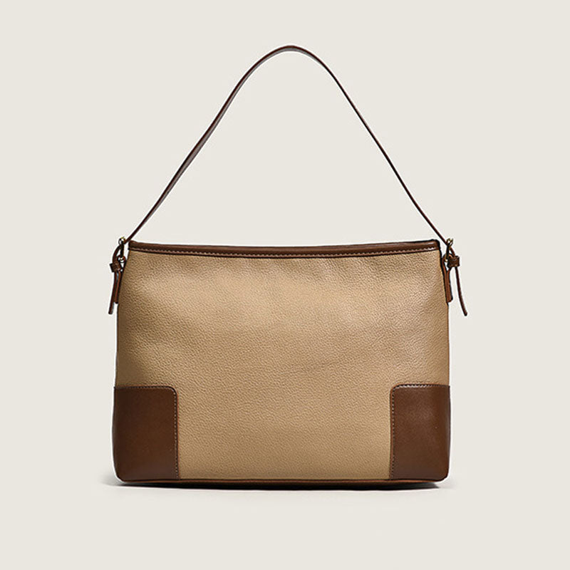 Office Style Color Buckle Trim Tote Bag - Brown