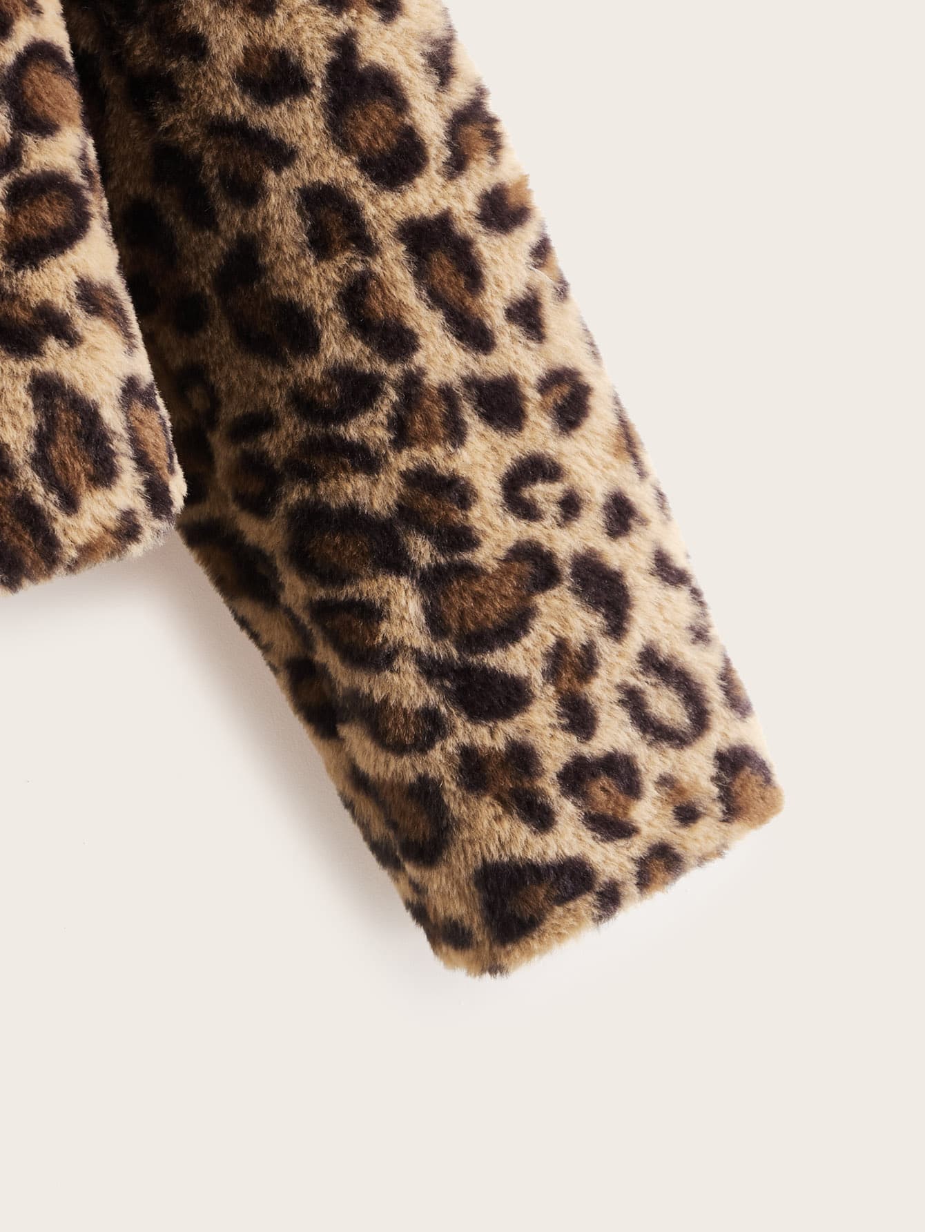 Open Front Leopard Print Fuzzy Coat