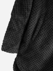 Plus Flannel Single Breasted High Low Hem Hooded Coat