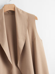 Plus Waterfall Collar Vest Coat